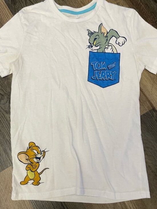 Tom and Jerry White T-Shirt - Picture 1 of 5